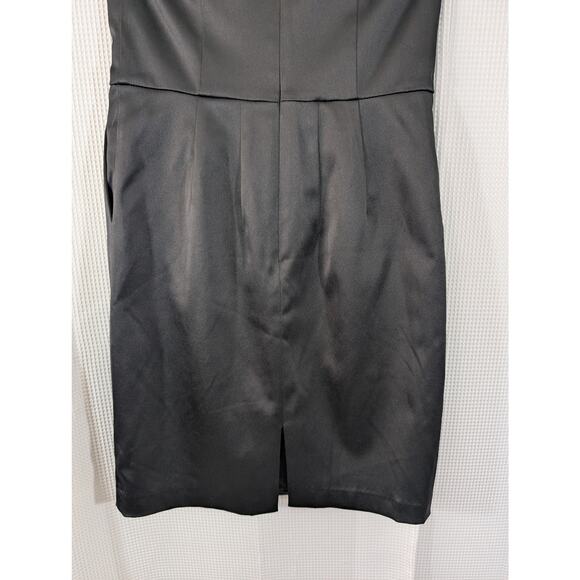EXPRESS DESIGN STUDIO! LUXE BLACK SATIN WRAPPED STYLE GLAM DRESS! SZ 2 - Picture 7 of 11